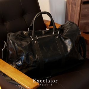 本革ボストンバッグ メンズ 2way シワ加工 トップレザー キャリー対応 大容量