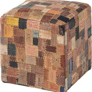 MITASインテリア 本革キューブスツール 40×40×H44cm ブラウン FAB-007