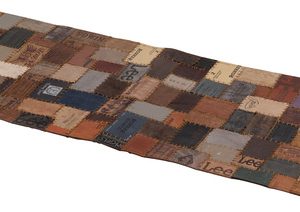 MITASインテリア 本革×コットン プランターカバー Mサイズ ブラウン FAB-009B